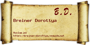 Breiner Dorottya névjegykártya